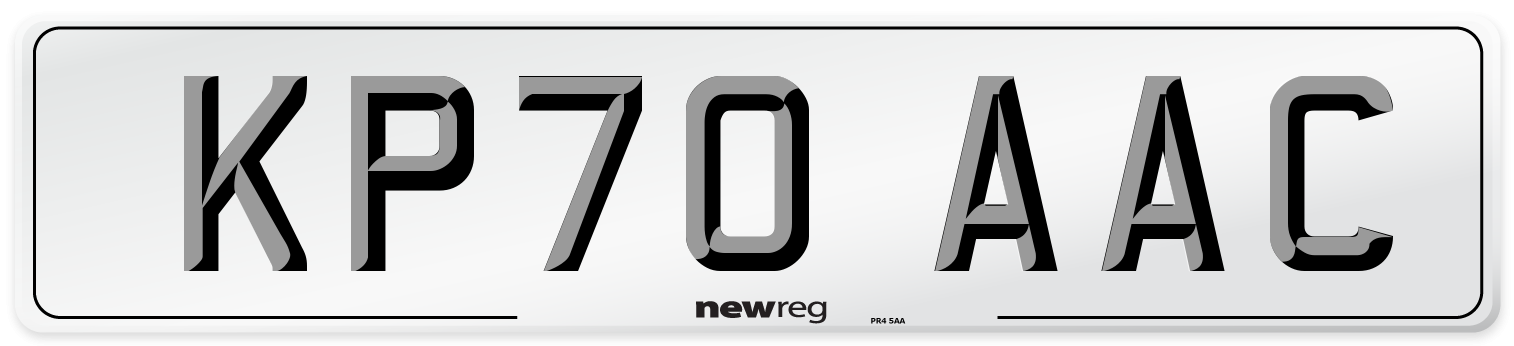 KP70 AAC Number Plate from New Reg
